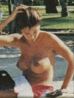 Verona Feldbusch - Topless sunbathing