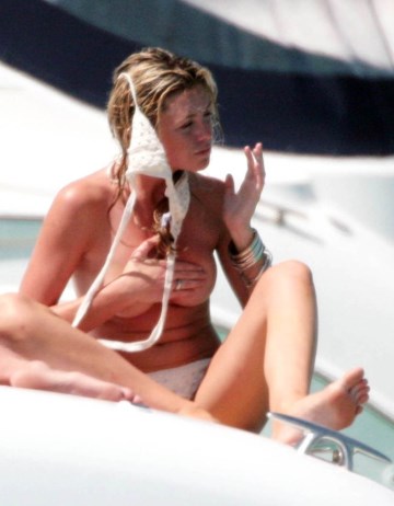 Abigail Clancy - topless on a yacht