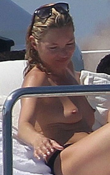 Kate Moss - topless on a yacht