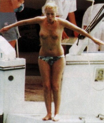 Patsy Kensit - Topless swimming