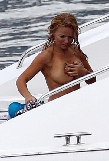 Geri Halliwell - topless on a yacht
