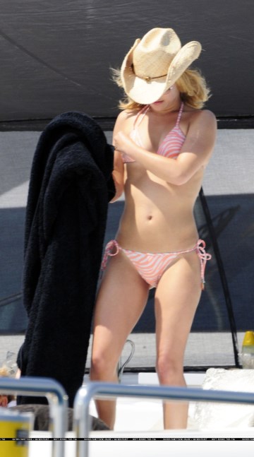 Hayden Panettiere - orange bikini