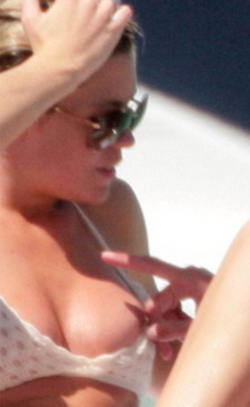 Abigail Clancy - topless on a yacht