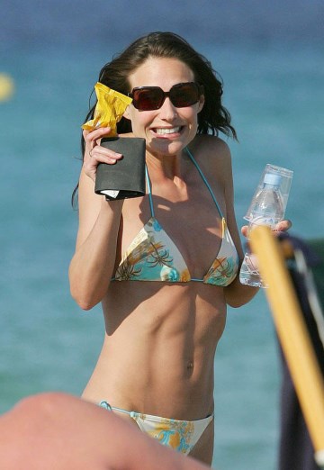 Claire Forlani - bikini at the beach