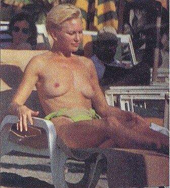 Schae Harrison - Topless sunbathing