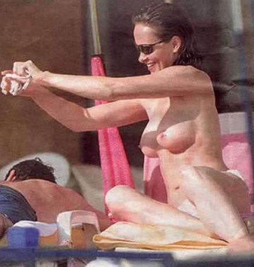 Samantha Robson - Topless sunbathing