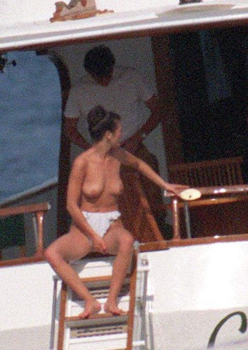 Catherine Zeta-Jones - Topless swimming