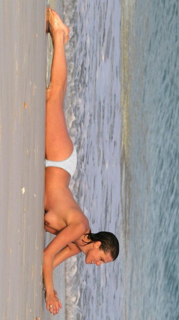 Heather Peace - topless at the beach