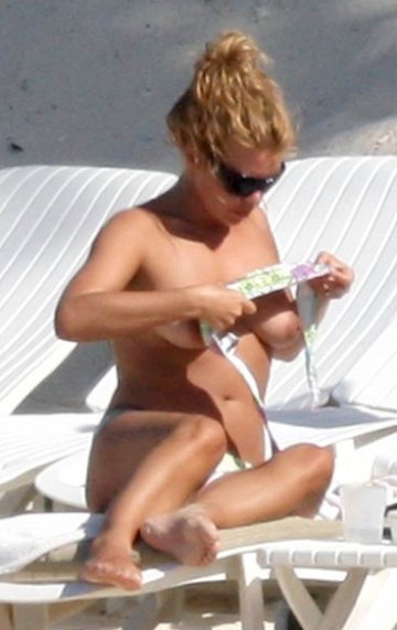 Billie Piper - Topless sunbathing