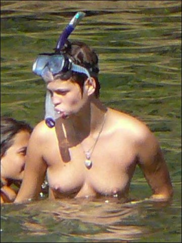 Pixie Geldof - Topless swimming