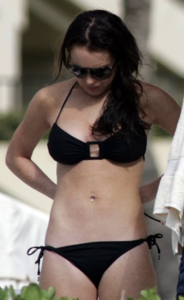 Lindsay Lohan - black bikini