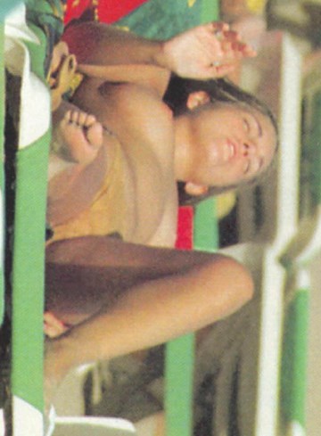 Laura Manzanedo - Topless sunbathing