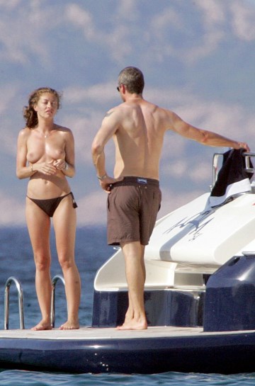 Rebecca Gayheart - topless on a yacht