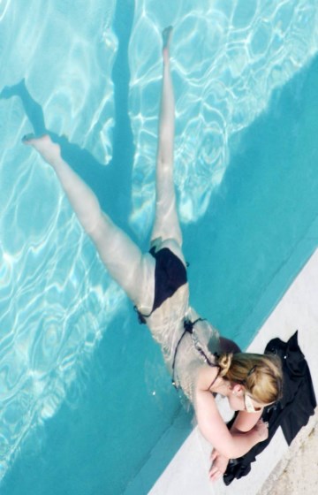 Heidi Range - bikini by the pool