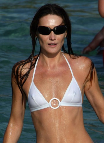 Carla Bruni - white bikini