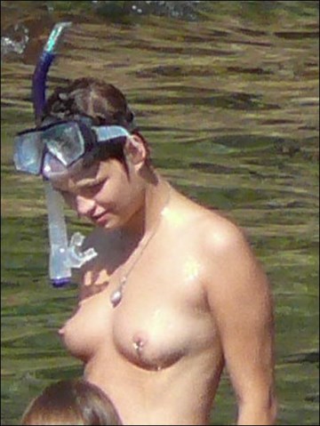 Pixie Geldof - Topless swimming