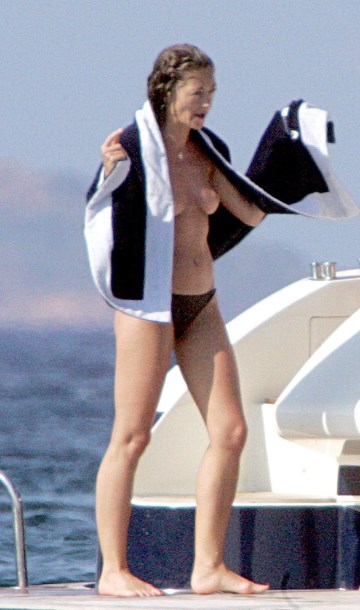 Rebecca Gayheart - topless on a yacht