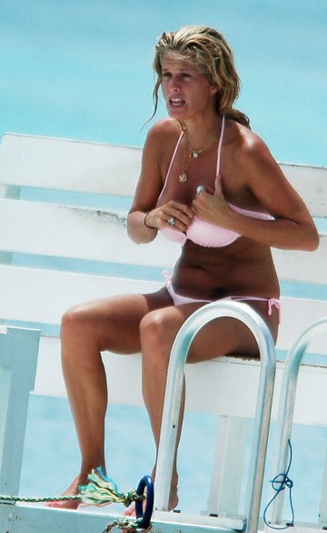 Rachel Hunter - pink bikini