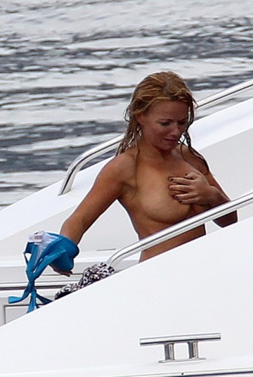 Geri Halliwell - topless on a yacht