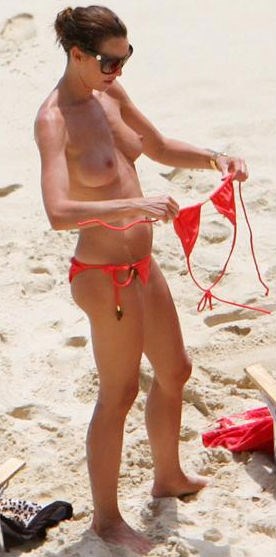 Tamara Mellon - Topless sunbathing