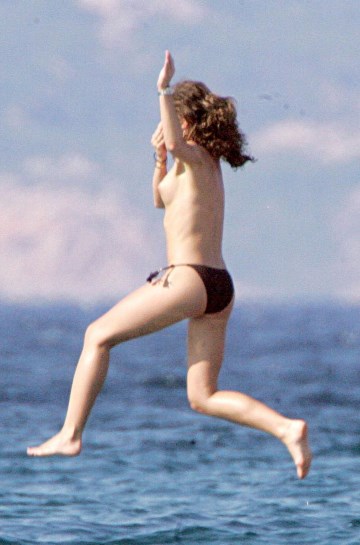 Rebecca Gayheart - topless on a yacht