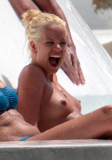 Lily Allen - Topless swimming
