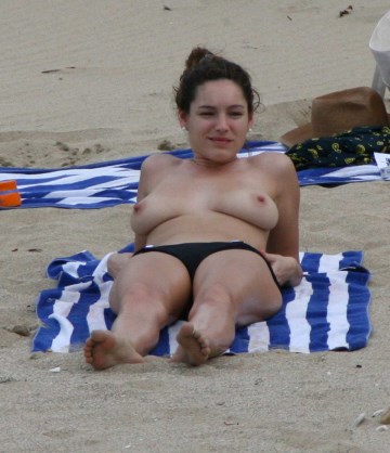 Kelly Brook - Topless sunbathing